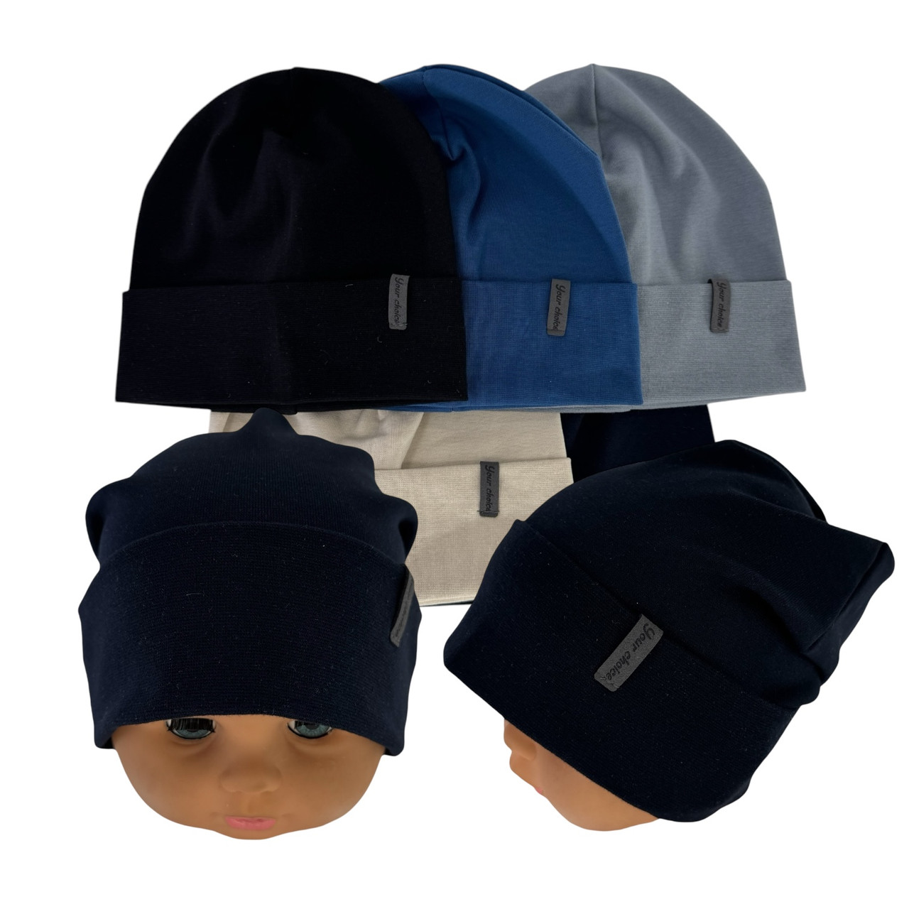 ОПТ Шапка трикотажная для мальчика, р. 46-48 (5шт/набор), фото 1