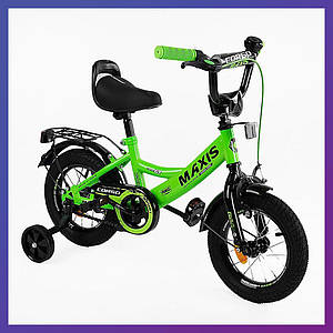 Велосипед дитячий двоколісний Corso MAXIS CL-12455 12" зріст 80-105 см вік 2 до 5 років Зелений