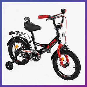 Велосипед дитячий двоколісний сталевий Corso MAXIS-14602 14" зріст 95-115 см вік 3 до 6 років Чорний