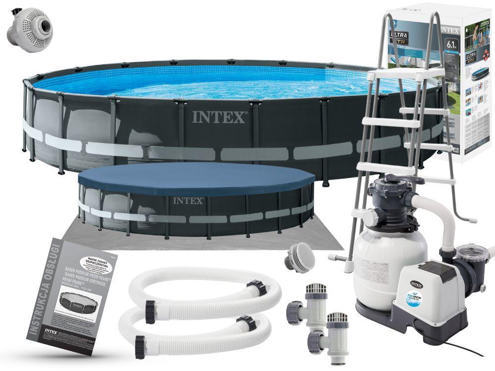 Басейн Intex 26334 Ultra XTR Ø 610 х 122 см, пісочний фільтр 6000 л / год, сходи, тент, підстилка