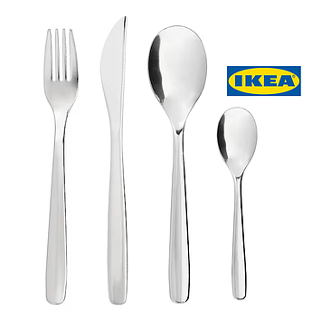 Набір столових приборів IKEA MOPSIG (ІКЕА МОПСІГ). 00343003. 16 предметів