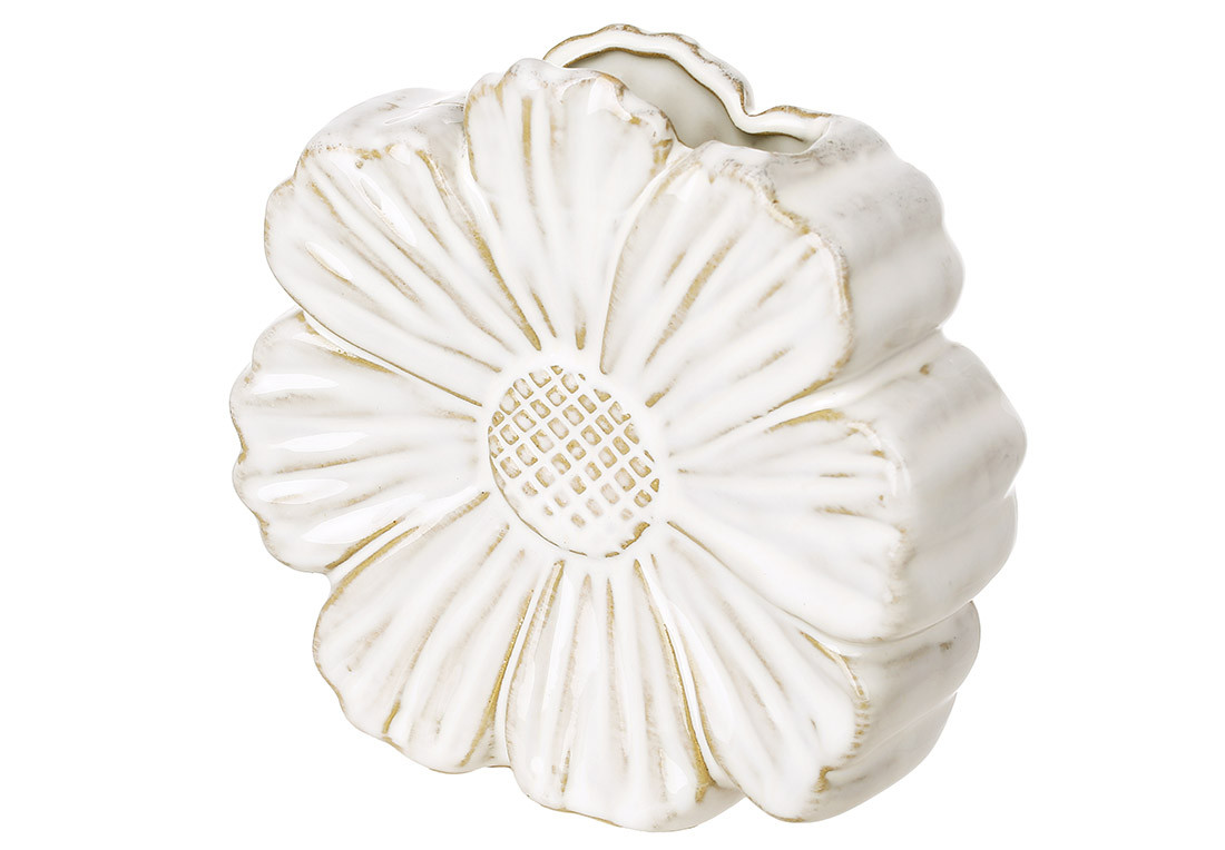 Керамічна ваза Ромашка14.5*4*13.5см, колір - бежевий - 2 шт УПАКОВКА ТОВАР ВІД ВИРОБНИКА