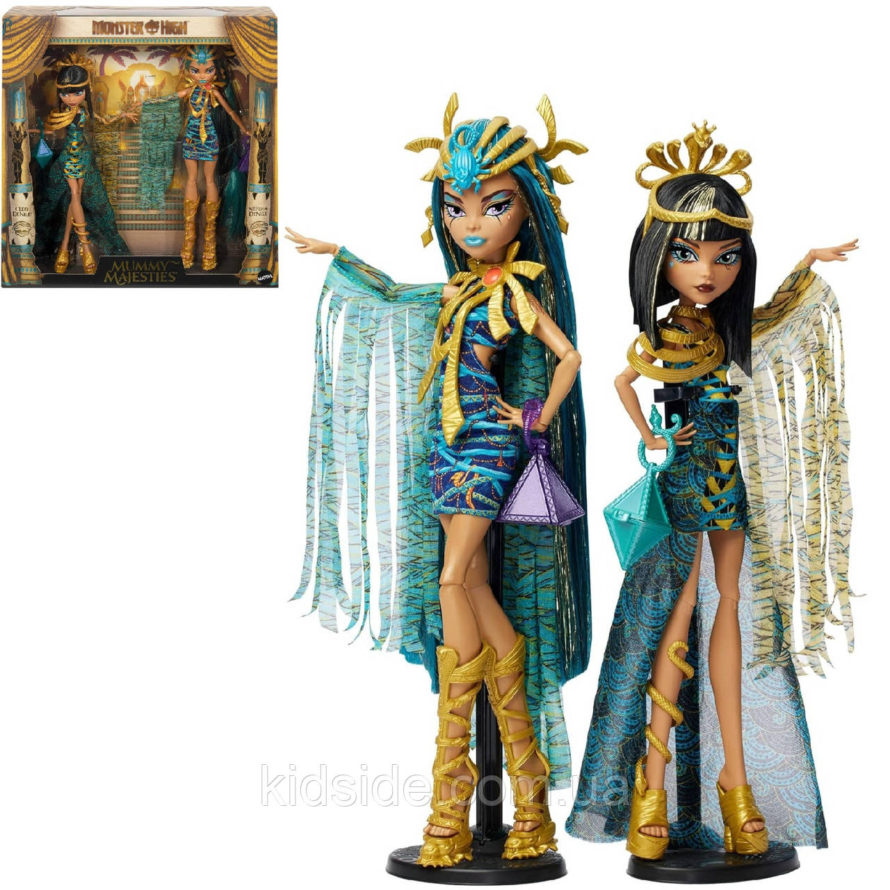 Monster High Cleo and Nefera De Nile HXJ01 Набір ляльок Монстер Хай Клео та Нефера де Ніл Їх величності мумії