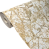Шпалери вінілові 10м×53см Слов’янські шпалери 9423-05, бежеві, кавові, золотисті для вітальні, спальні, кухні та коридору, фото 2
