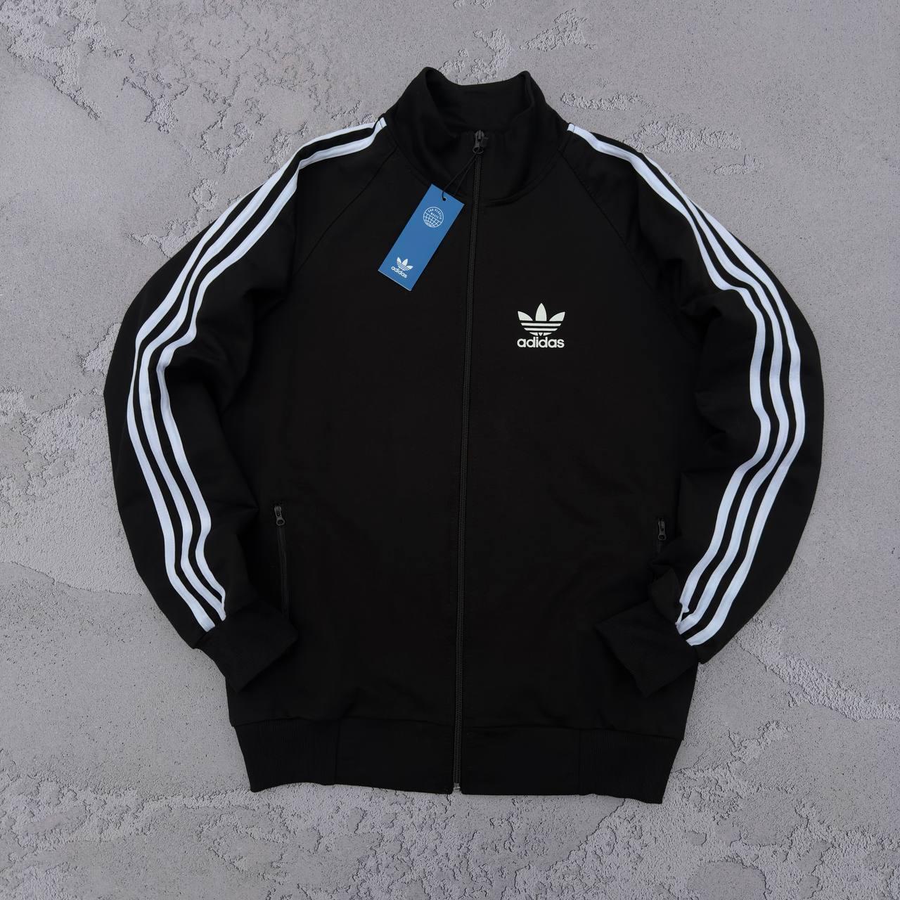 Кофта Adidas чоловіча спортивна олімпійка весняна осіння адидас чорна