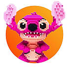 Конструктор Стіч Angel рожевий дитячий 33 см із блоків 3D Magic Blocks, наноблок 3D конструктори, фото 3