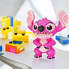 Конструктор Стіч Angel рожевий дитячий 33 см із блоків 3D Magic Blocks, наноблок 3D конструктори, фото 5