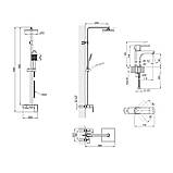 Комплект змішувачів Qtap Capricorn: Душова система QTCAP53103KNB + Змішувач для раковини QTLIPNO1023101CB, фото 2