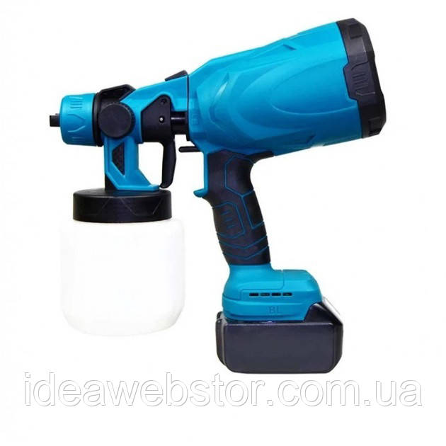Акумуляторний електричний фарбопульт Krafftec 48V/2Ah, 600 W, 800 мл, Фарборозпилювач WM-677 фарби пулемет