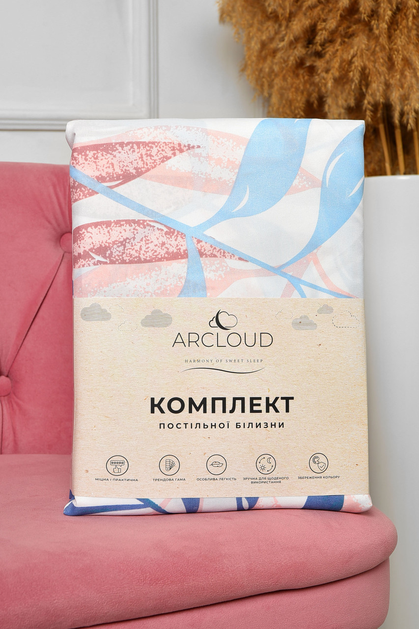 Комплект постільної білизни євро з принтом білого кольору 196756P, фото 1