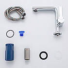 F1088 умивальник одноважі. літій вилив лат. корпус гайка Ø 35 (хром) In4210/1ult, фото 4