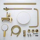 F2488-3 душ. система 3х функц. поворот.вів лат. корпус Ø 35 (сатин золотистий)434ult, фото 2