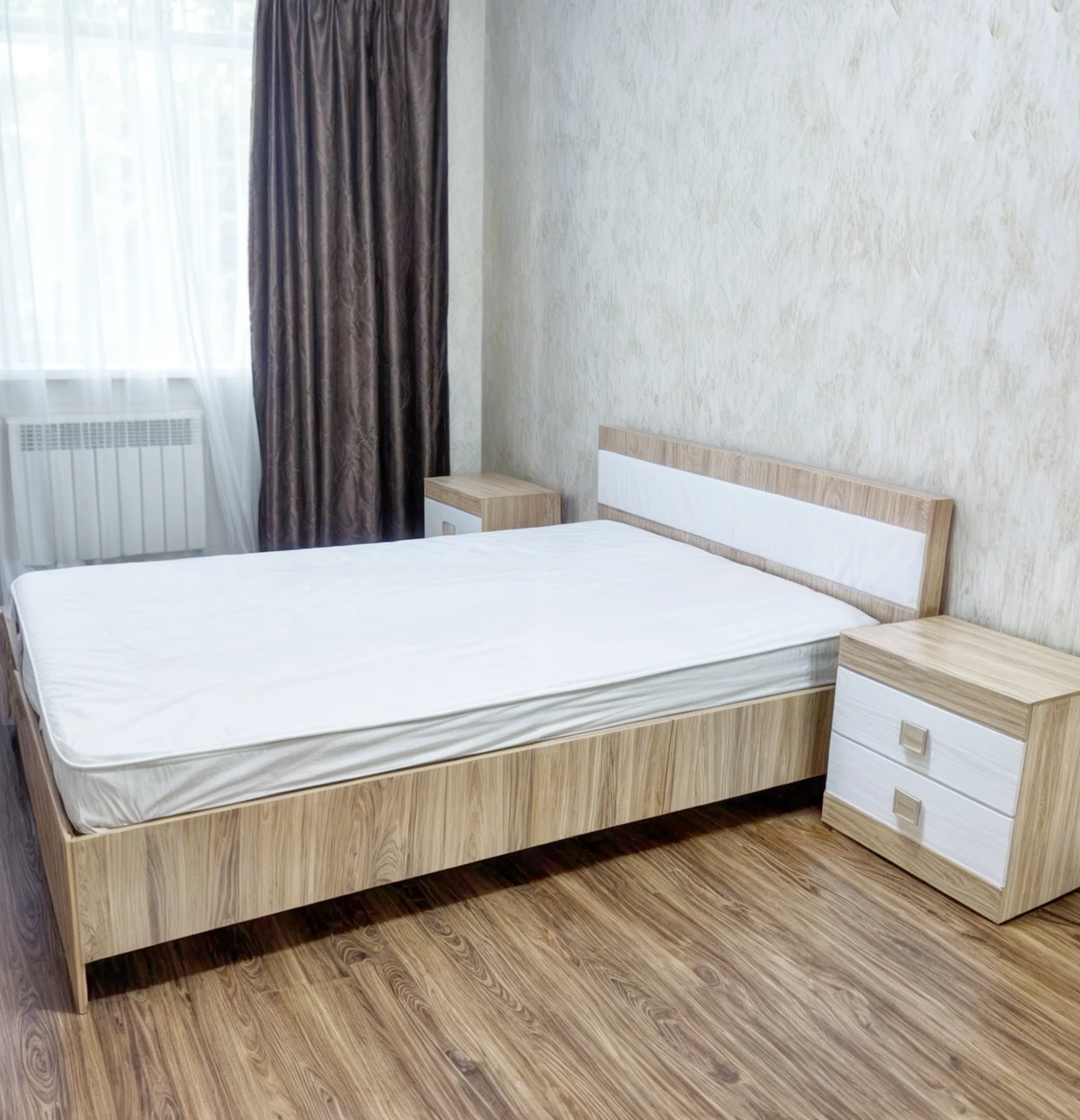 Ліжко двоспальне Tobi Sho SONATA/1600 ДСП, 1600х2000 мм Дуб сонома/Білий