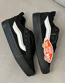 Кеди Vans Skool KNU Black White Ванс Скул Кну низькі унісекс чорно-білі демісезон