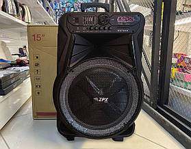 Колонка Bluetooth на акумуляторі з бездротовим мікрофоном ZPX ZX-7772 350Вт USB/Bluetooth/FM/TWS пульт ДУ чорний