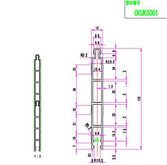 Алюмінієвий профіль пол CKUKS001 новий для створення легких конструкцій міцний стійкий до корозії довжина 2 метри