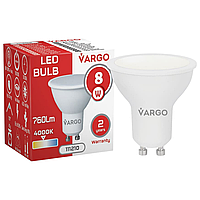 Лампа LED VARGO GU10 8W 4000K 50Hz 220V (V-111210)