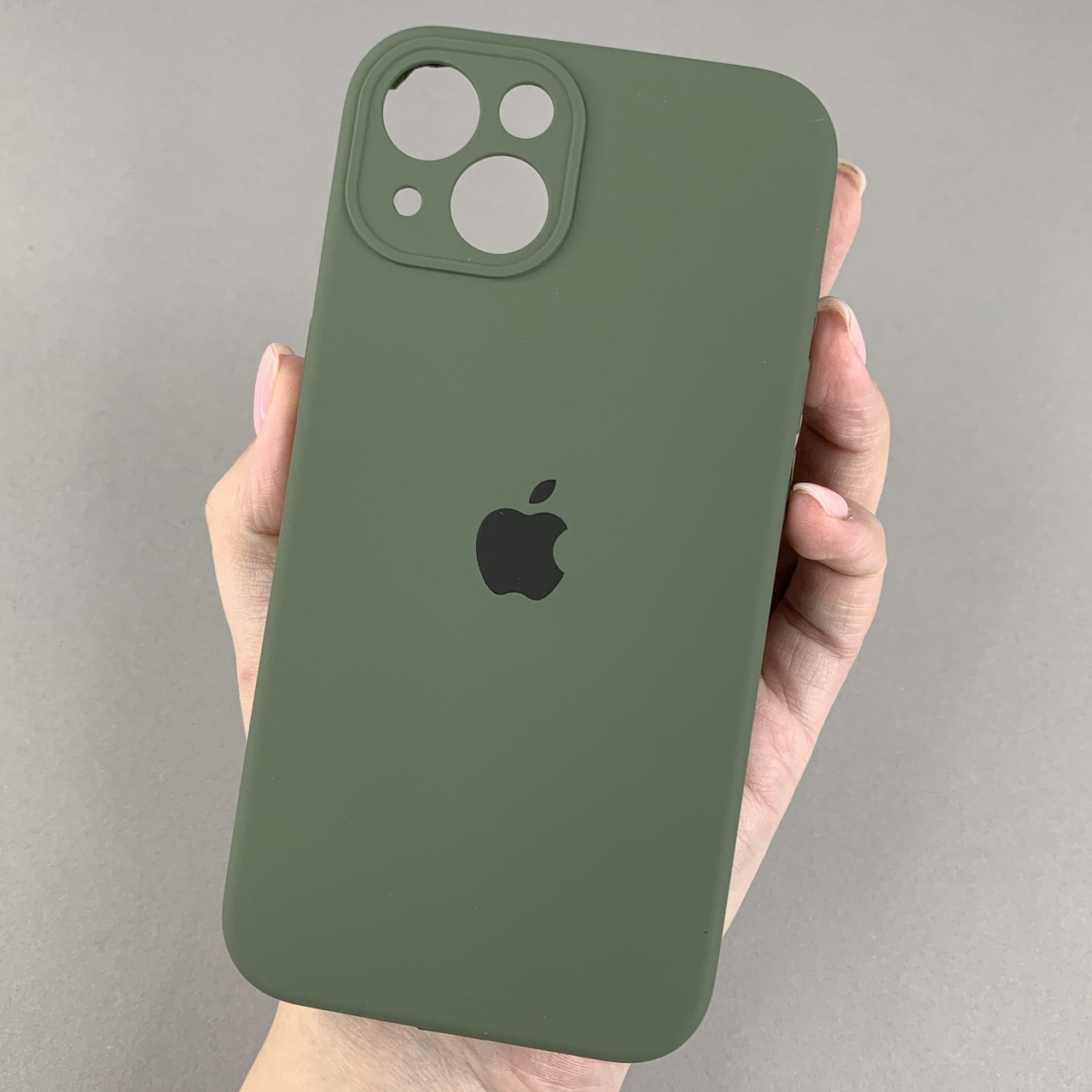 Чехол для Apple iPhone 13 матовый кейс с закрытой камерой чехол на телефон айфон 13 темно-зеленый o5h