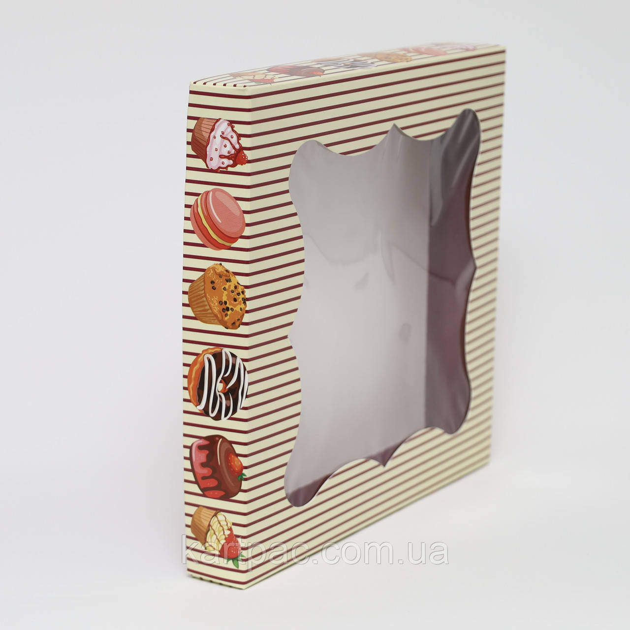 Коробка для кексів 200*200*30 (принт Кекс), фото 1