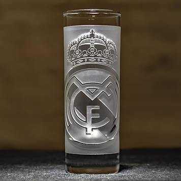 Рюмка з гравіюванням ФК Реал Мадрід FC Real Madrid матова 50 мл в подарунковій коробці