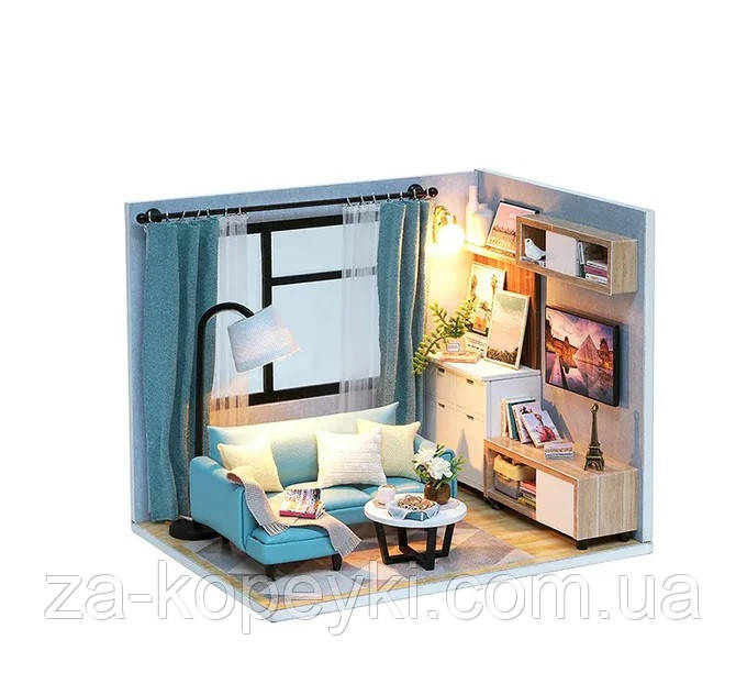 Румбокс Стильна вітальня Corner of Living Room Dollhouse H-018