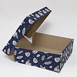 Коробка з прозорим вікном для кондитерських виробів 253*253*90 новорічна, фото 3