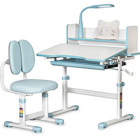 Дитячий комплект стіл парта і стілець зростаючий школяреві для дому ErgoKids BD-24 BL