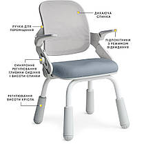 Дитячий крісло до письмового столу Mealux Neo Air Static DBG, фото 3