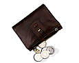 Шкіряний міні гаманець з двома відділеннями А03-КТ-10225 Темно-коричневий, фото 2