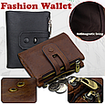 Шкіряний міні гаманець з двома відділеннями А03-КТ-10225 Темно-коричневий, фото 4