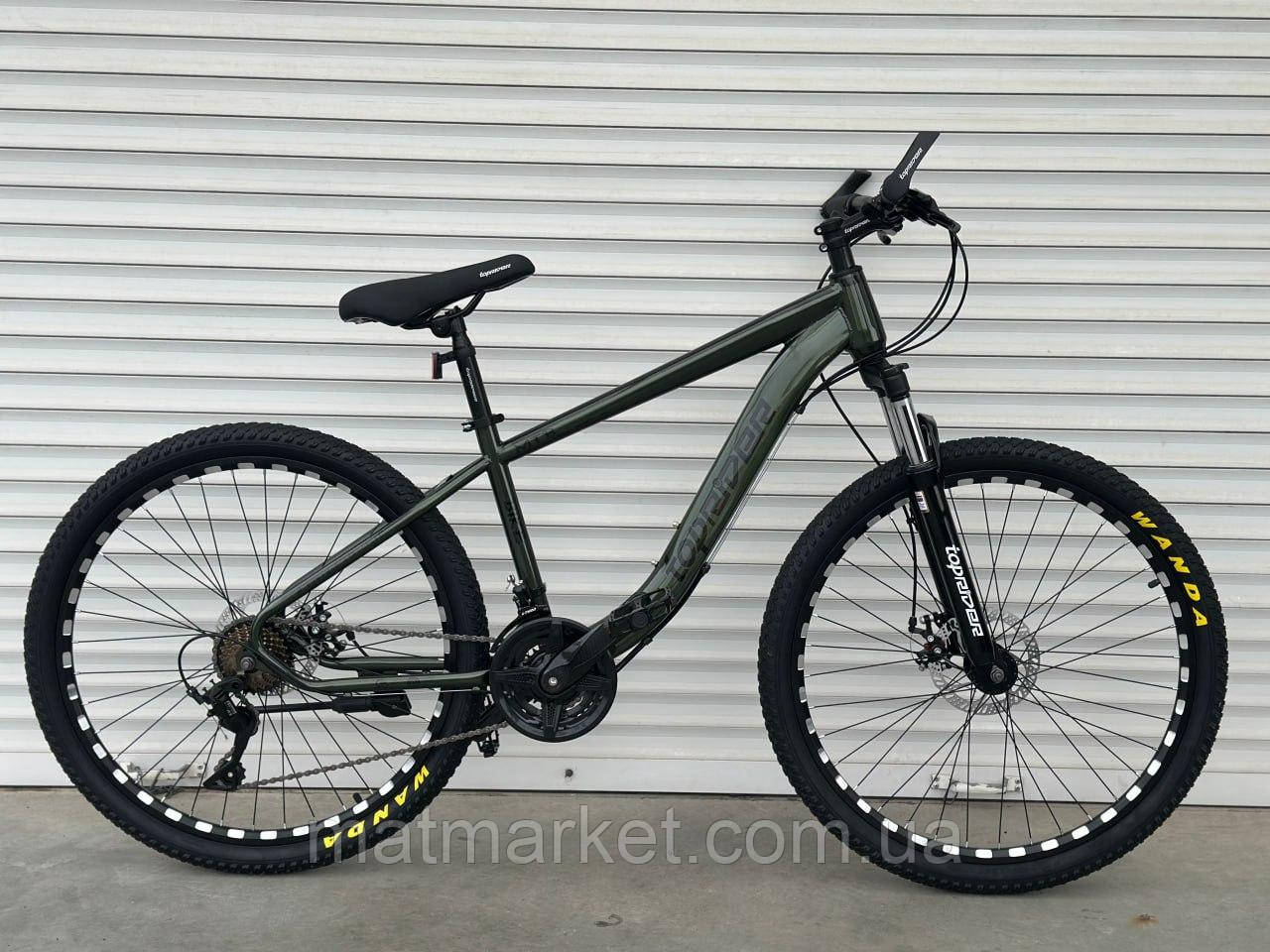 Велосипед гірський TopRider 550 26" колеса, 15 рама Хакі + подарунок крила або насос