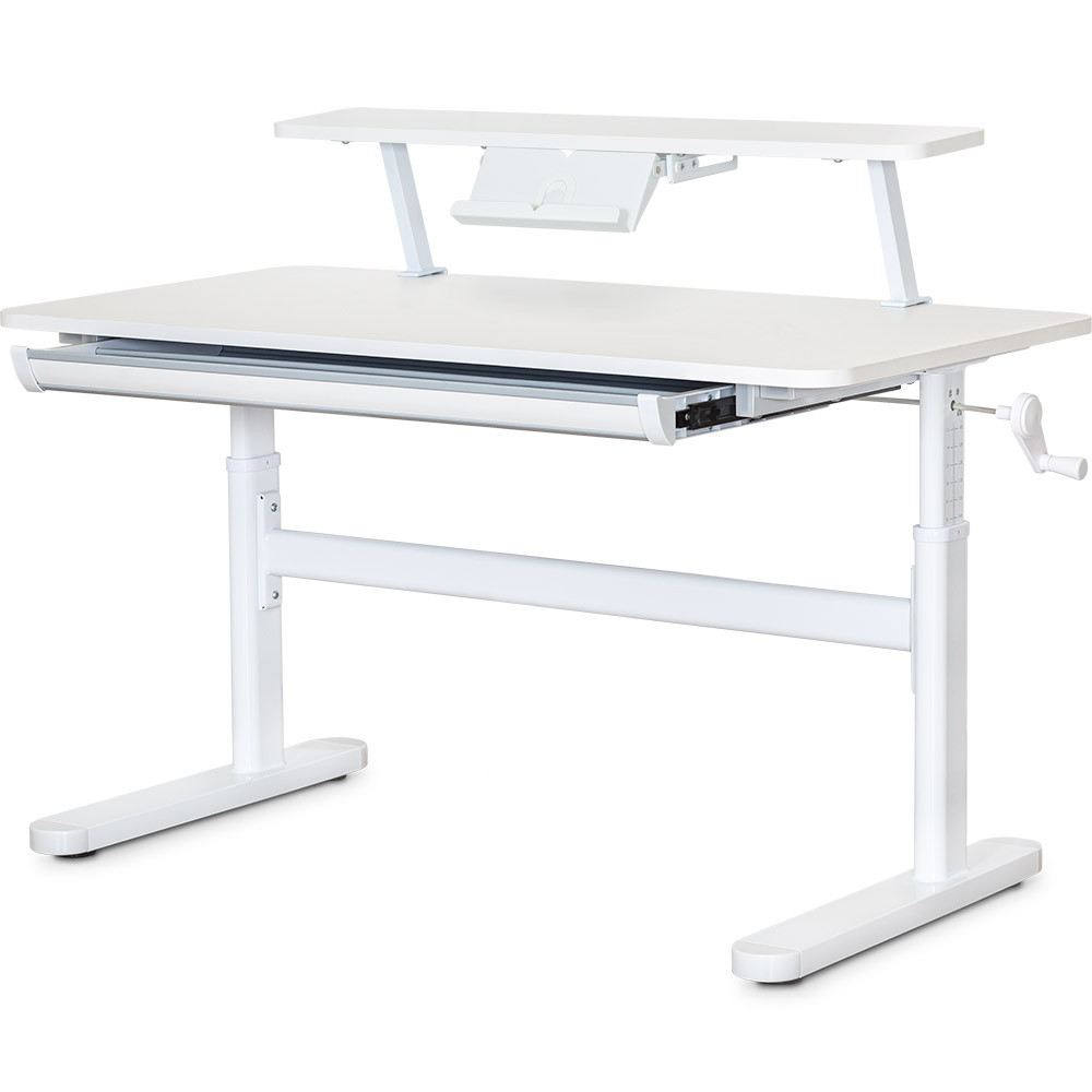 Дитячий стіл Evo-Kids TH-215 з полицею S50 XL White (арт.TH-215 W + BD-S50 XL)