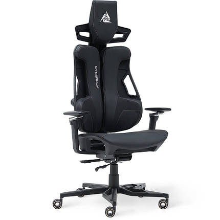 Геймерське ергономічне крісло для комп'ютера Cyberlux V10 Black екошкіра, фото 1