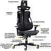 Геймерське ергономічне крісло для комп'ютера Cyberlux V10 Black екошкіра, фото 9