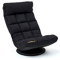 Ігрове комп'ютерне крісло для геймерів та відпочинку Cyberlux Flex Fabric Black м'яке з тканини, фото 4