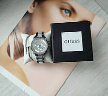 Жіночий годинник Guess+ браслет silver стрази