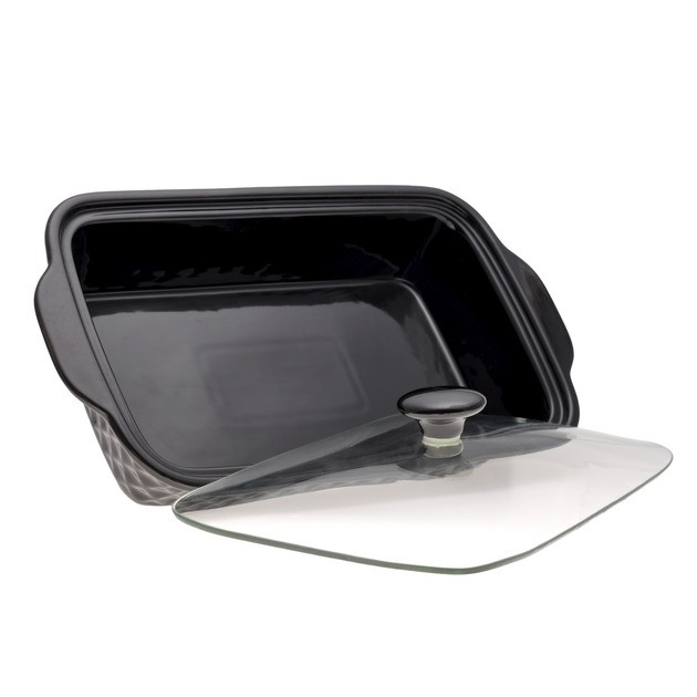 Марміт прямокутний керамічний 2.0л зі скляною кришкою та металевою підставкою Kamille KM-6421, фото 1