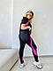 Жіночий спортивний фітнес костюм для спорту залу та тренувань подовжена футболка та лосини дайвінг батал - фото 3 - id-p2498158790