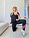 Жіночий спортивний фітнес костюм для спорту залу та тренувань подовжена футболка та лосини дайвінг батал - фото 9 - id-p2498158790