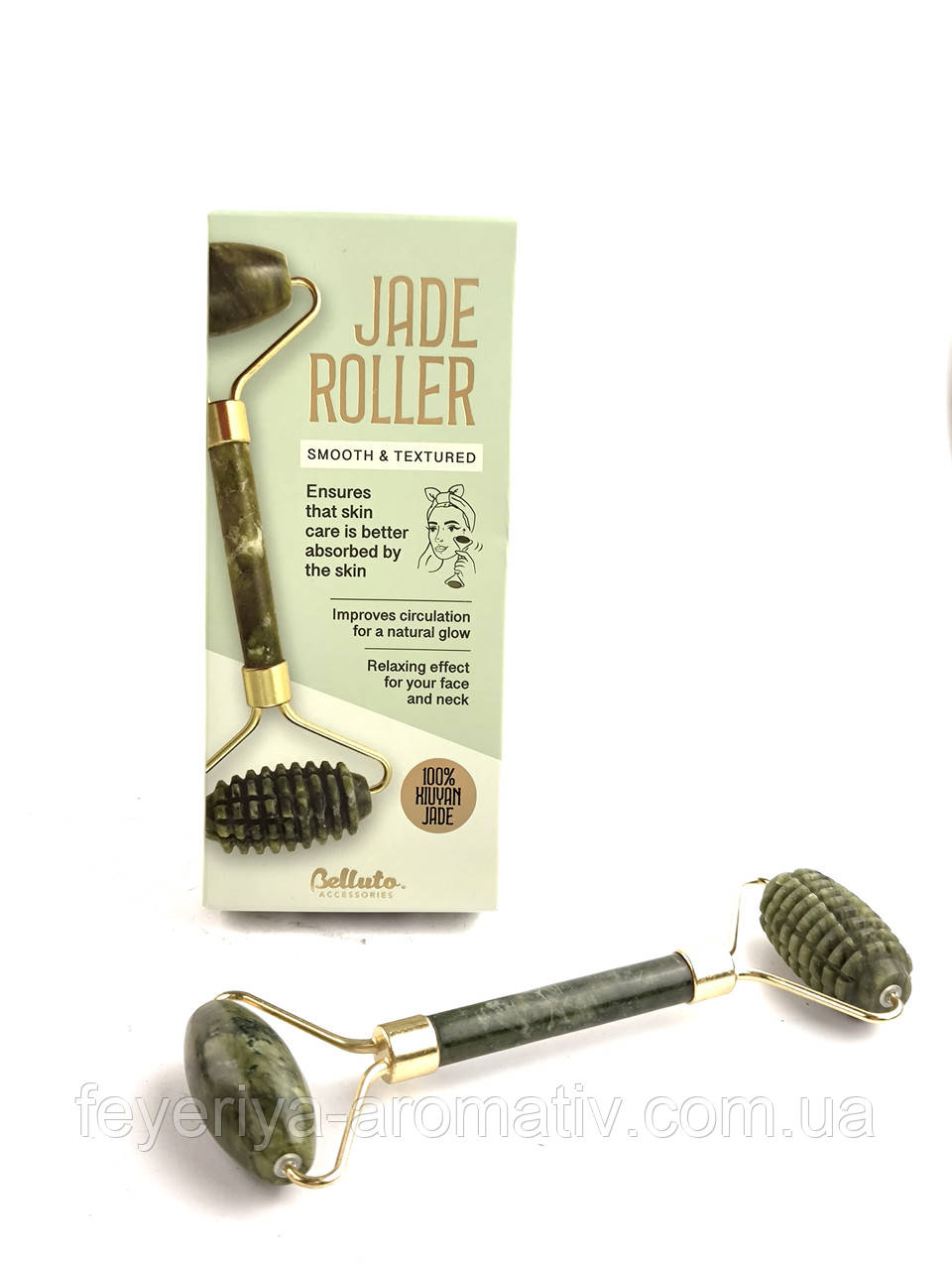 Нефритовий ролер для масажу обличчя Belluto