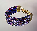 Набір намисто-джгут та браслет Фіолетова фантазія Ручна робота, фото 10