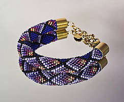 Браслет фіолетовий з японського бісеру