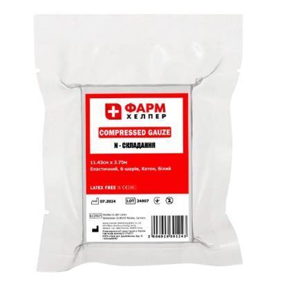 Бинт для тампонади Compressed Gauze 11.43 см х 3.75м Фарм Хелпер