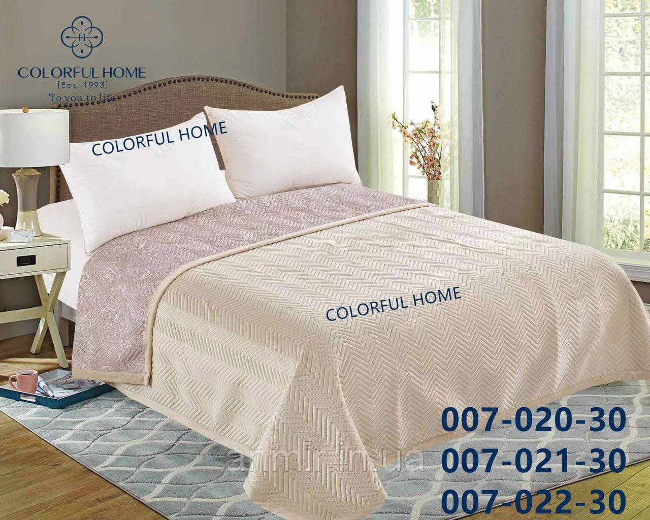 Покривало на ліжко велюрове двоколірне розмір полуторний, кольору міксом