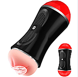 Мастурбатор з двома отворами, Мастурбатор 2в1 рот і вагіна, Двосторонній мастурбатор Чоловічий, Інтимні іграшк, фото 3