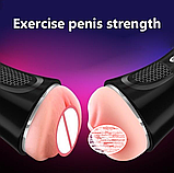 Мастурбатор з двома отворами, Мастурбатор 2в1 рот і вагіна, Двосторонній мастурбатор Чоловічий, Інтимні іграшк, фото 5