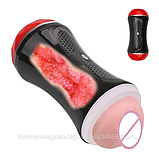 Мастурбатор з двома отворами, Мастурбатор 2в1 рот і вагіна, Двосторонній мастурбатор Чоловічий, Інтимні іграшк, фото 6