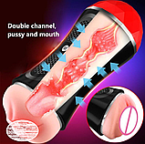 Мастурбатор з двома отворами, Мастурбатор 2в1 рот і вагіна, Двосторонній мастурбатор Чоловічий, Інтимні іграшк, фото 8