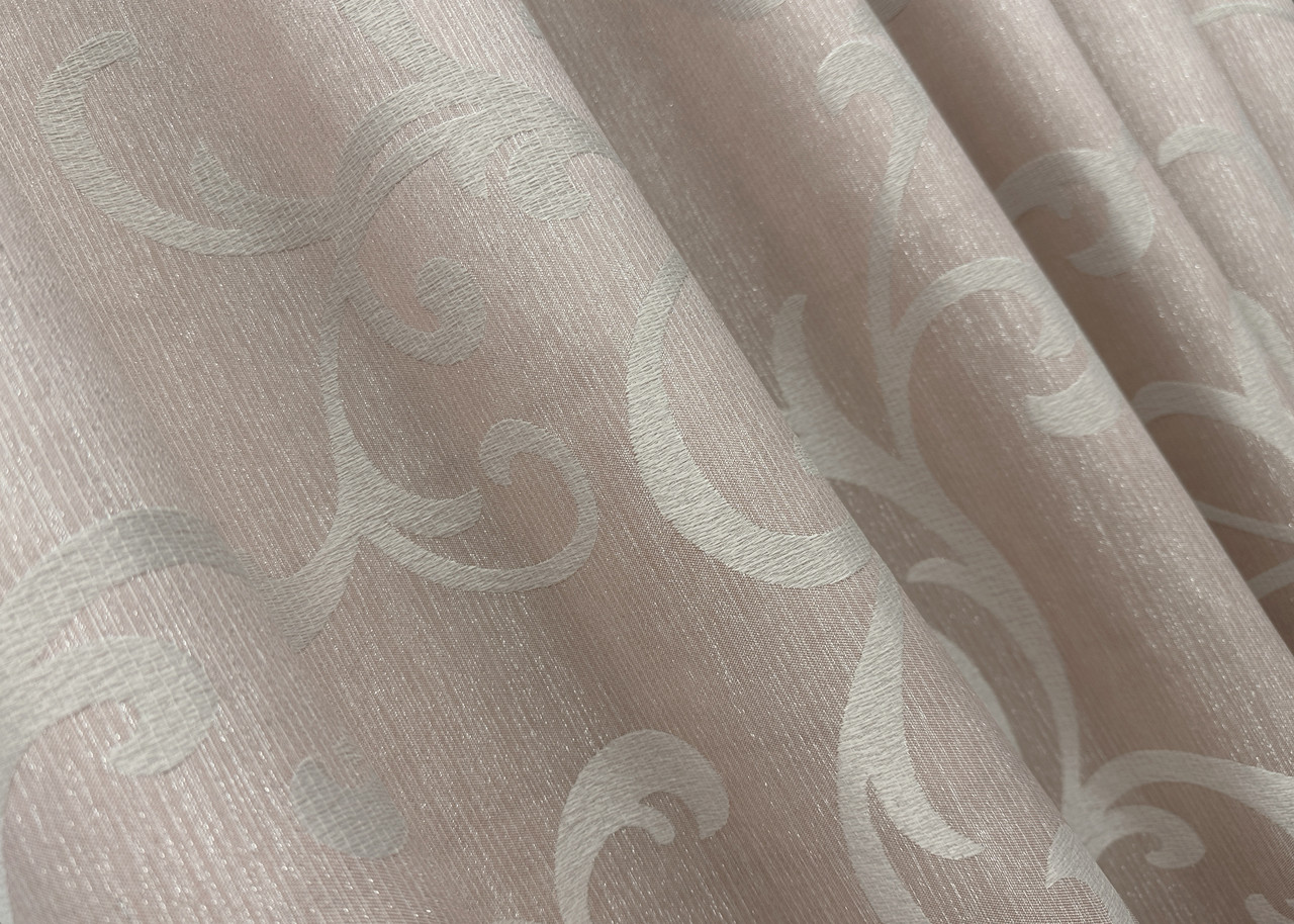 Шторна тканина жакард "Allure" з люрексовою ниткою. Колір пудровий. Код 1613ш, фото 1
