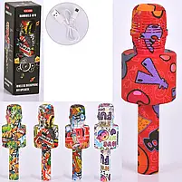 Мікрофон караоке LY100 на акумуляторі, USB вхід, USB шнур, Bluetooth, TF-слот, мікс видів., фото 2